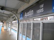 Picture of CTA's Austin Congress Blue Line rail station