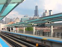 Picture of CTA's Morgan Green and Pink Line station