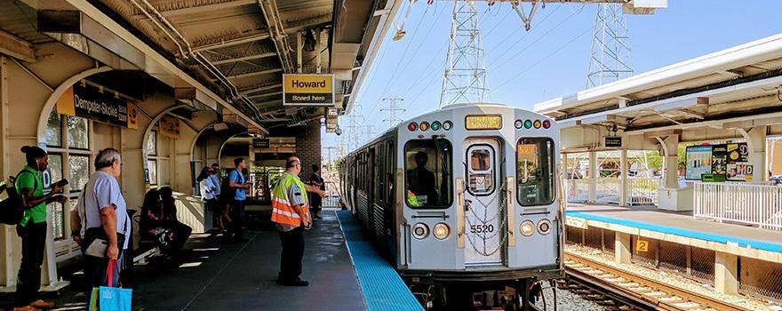 Dempster station on the Yellow Line
