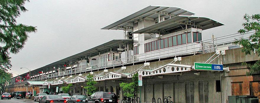 Picture of CTA's Harlem Lake Green Line station