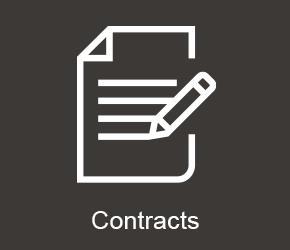 Icon of a sheet of paper with a pencil to reference contract information