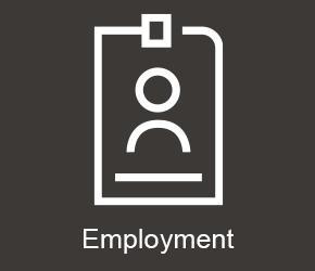 Icon caricature of a human body to reference employment